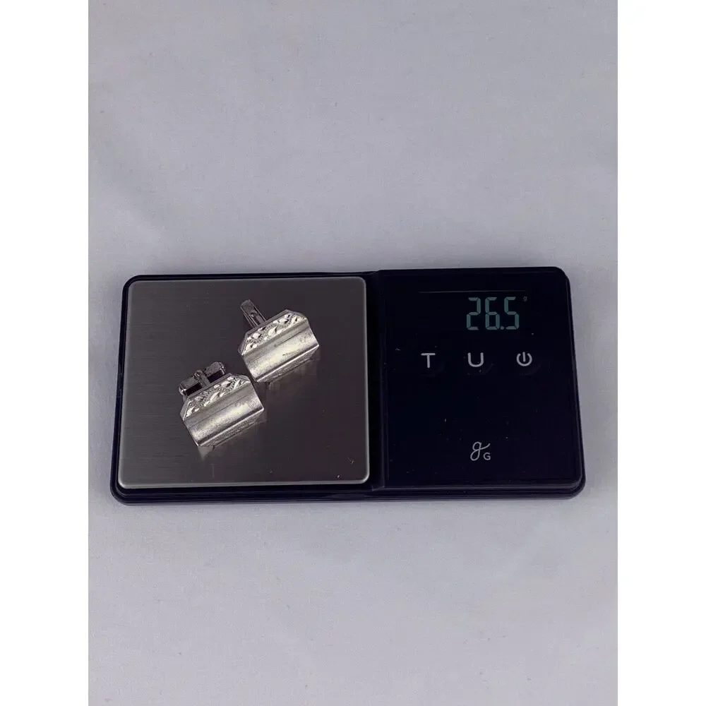 Large Sterling Silver Cufflinks Anson Engravable Statement Heavy 26.5g VTG M1